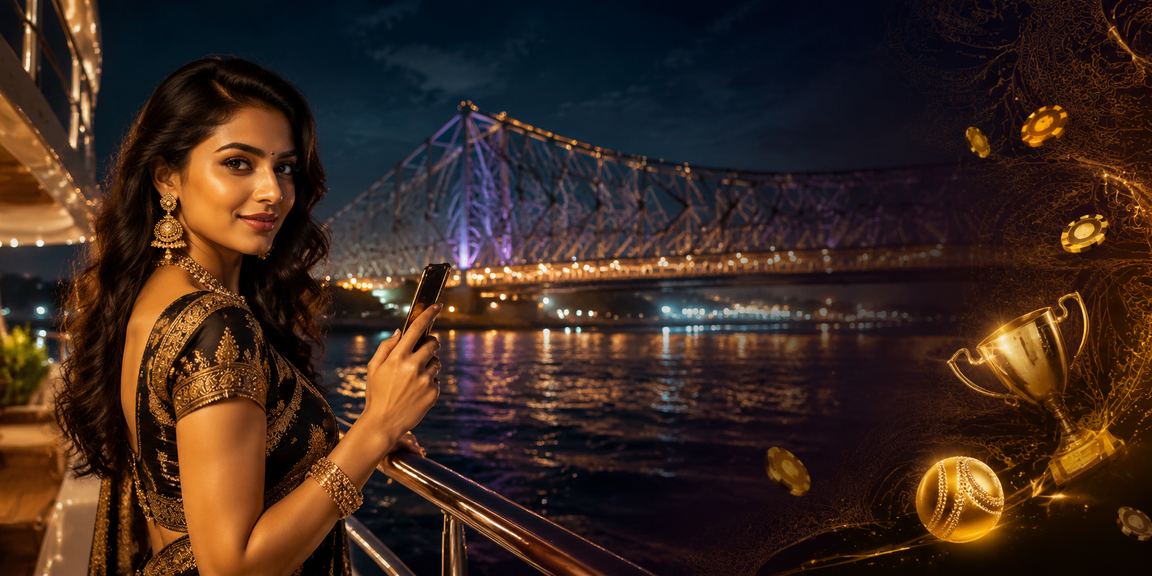 Young adult plays Teen Patti on mobile device in Kolkata indoor setting